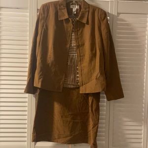 3 piece faux suede suit